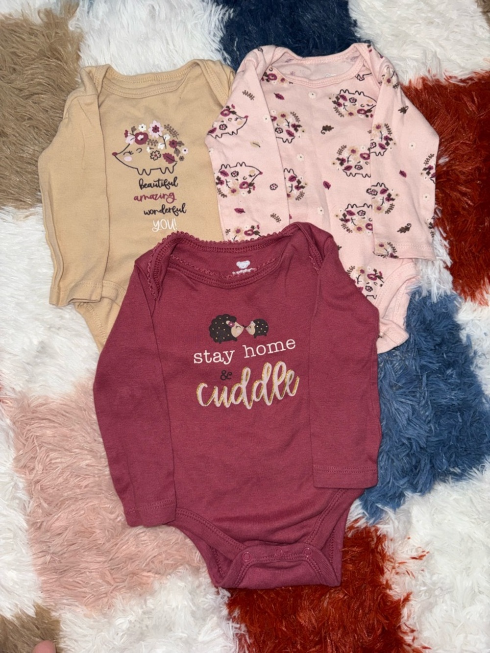 Baby Koala Kids Long-Sleeve Bodysuit Set - Mauve, Pink & Tan
